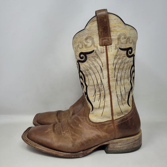 Ariat Boots Mens 9.5D Brown Leather Mesteno Western Cowboy Square Toe 10018306 - Picture 10 of 14